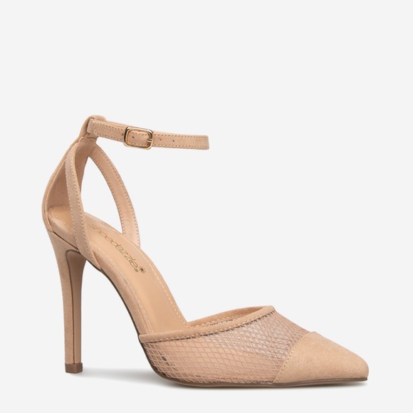 NWT Shoe Dazzle Beige Mesh Detail Heeled Pumps - Picture 6 of 10